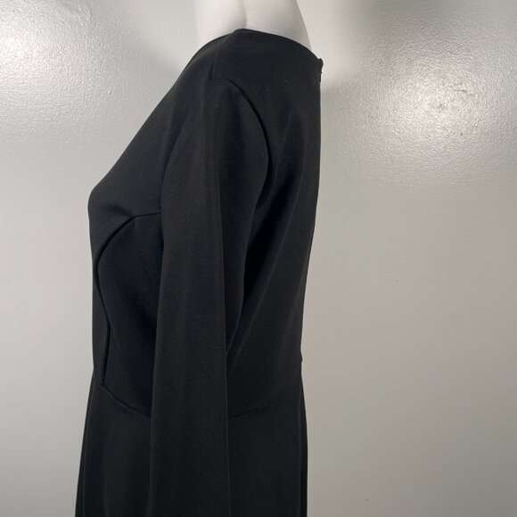 Lulus Black Scoop Neck Long Sleeve Cinched Waist Flowy Fit & Flare Mini Dress XL - Picture 7 of 15
